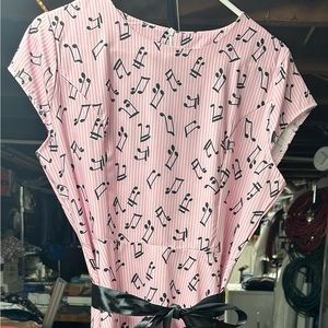 Pink musical note dress - no size tag